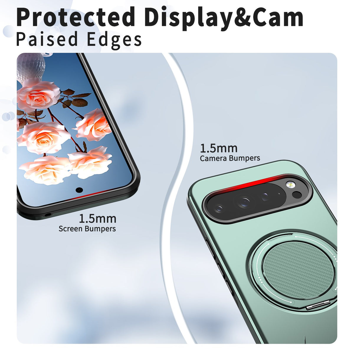 Google Pixel 11 / 11 Pro EIDERWOOD Hybrid Plast Bagside Cover m. Roterende Kickstand - MagSafe Kompatibel - Grøn