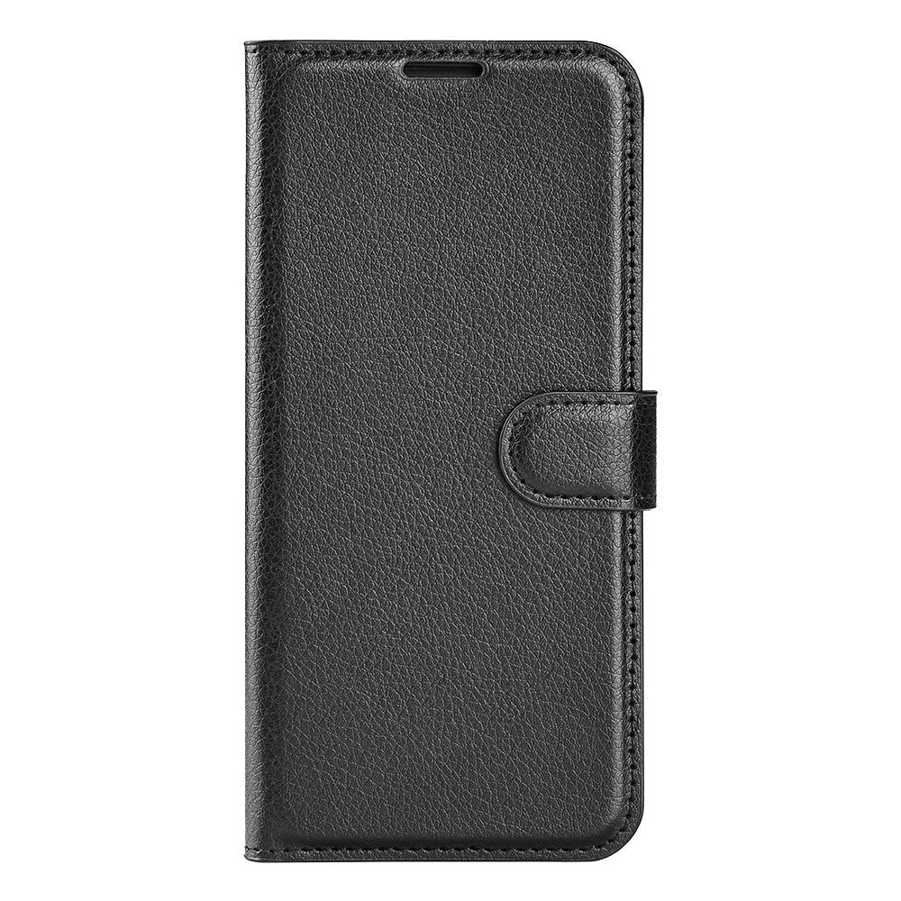 Samsung Galaxy A54 (5G) PU Litchi Leather Flip Cover m. Lommebok - Svart