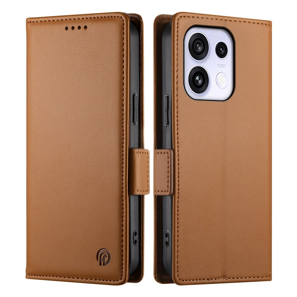 OPPO Reno16 F (5G) EIDERWOOD Kunstlæder Flipcover m. Indbygget Kortholder - Brun