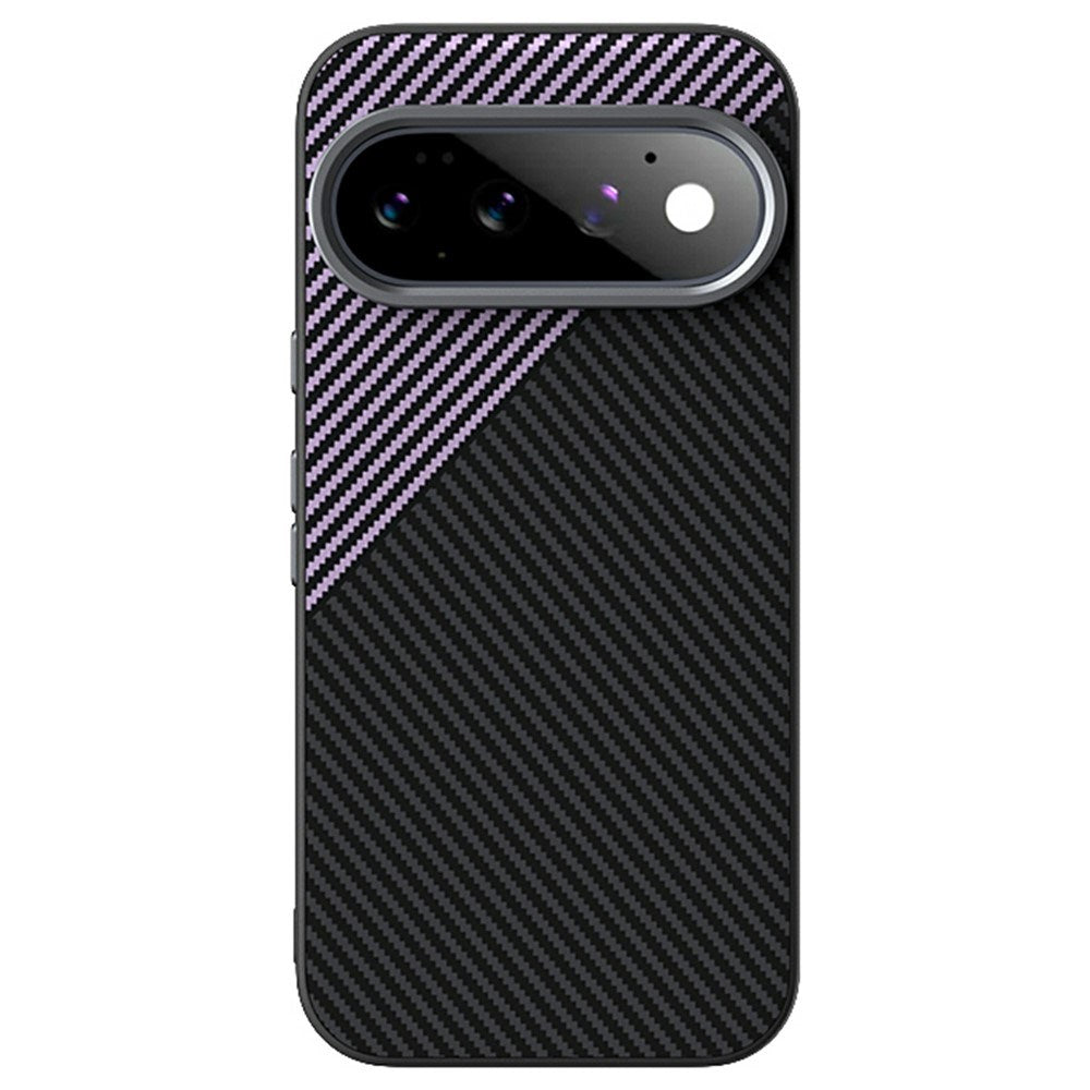 Google Pixel 11 Pro ABEEL Hybrid Mobilcover m. Karbonfibretekstur - Sort / Lilla