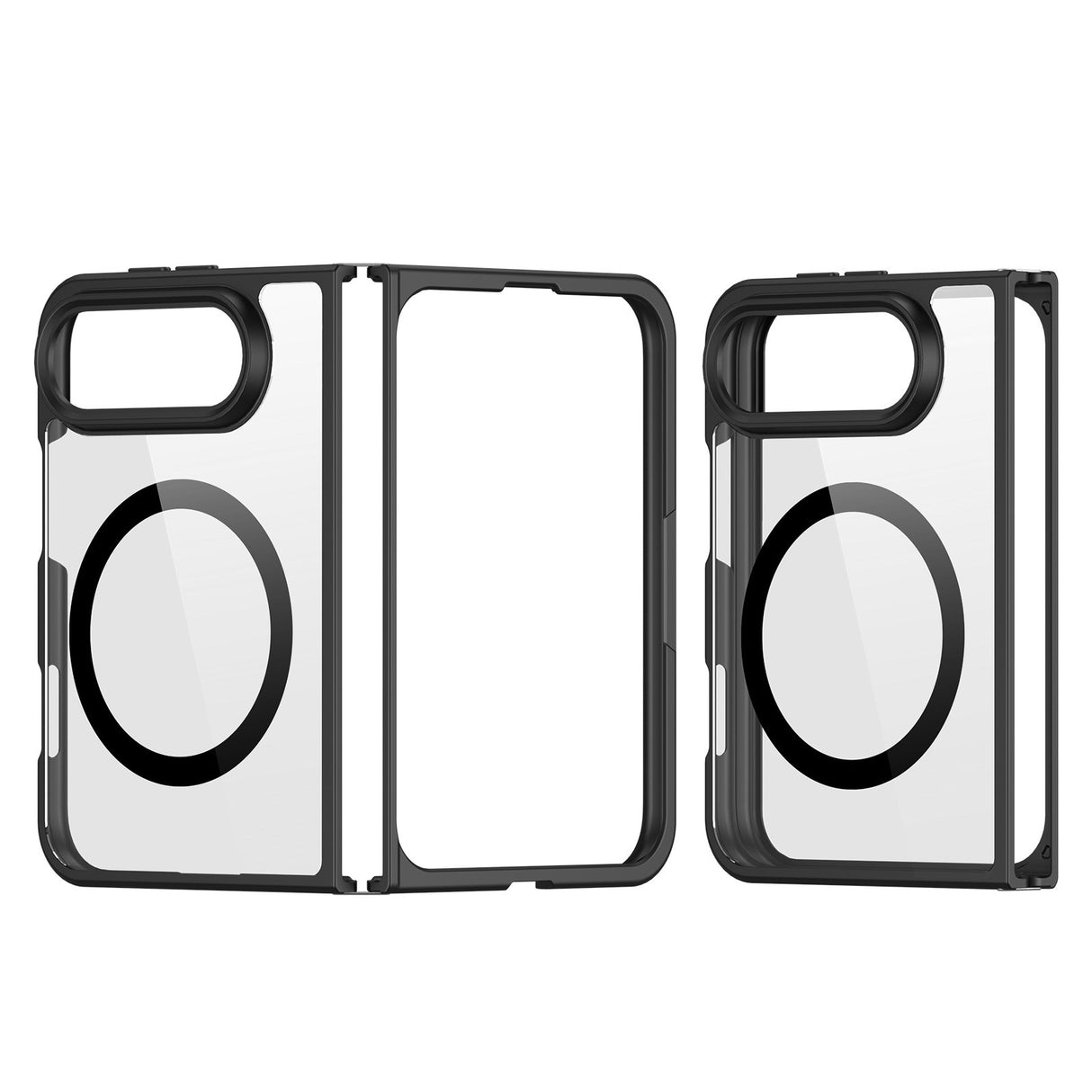 DUX DUCIS Aimo Series iPhone Fold Hybrid Mobilcover - MagSafe Kompatibel - Gennemsigtig / Sort