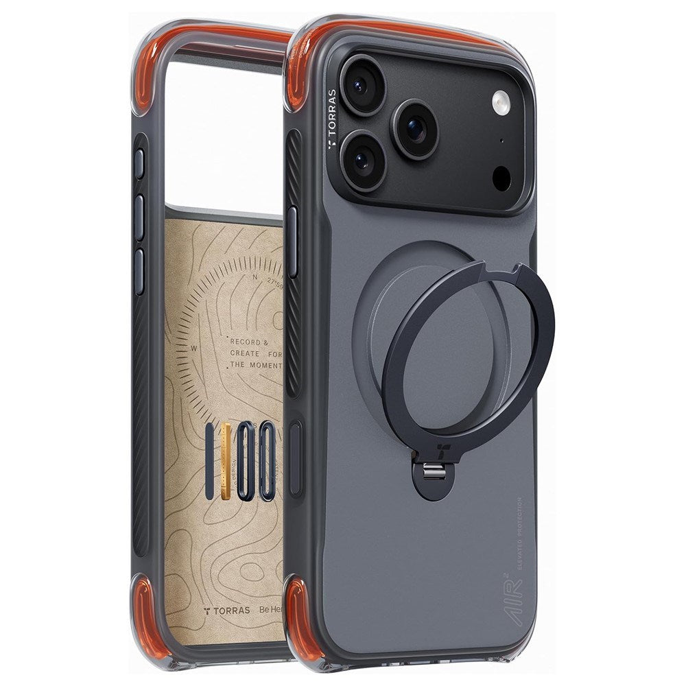 TORRAS iPhone 18 Pro / 17 Pro Ostand Q3 Air Pro Bagside Cover - MagSafe Kompatibel - Sort