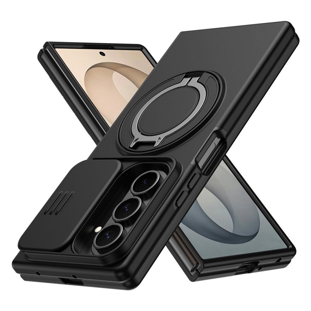 Samsung Galaxy Z Fold8 Ultra / Fold7 EIDERWOOD Hybrid Cover - 360° Roterbar Kickstand - Kameraslider - MagSafe Kompatibel - Sort