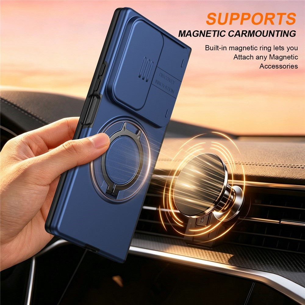 Samsung Galaxy Z Fold8 Ultra / Fold7 EIDERWOOD Hybrid Cover - 360° Roterbar Kickstand - Kameraslider - MagSafe Kompatibel - Blå