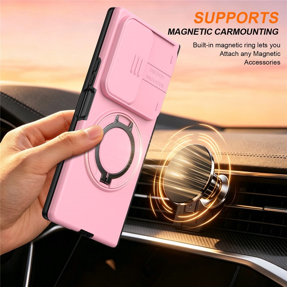 Samsung Galaxy Z Fold8 Ultra / Fold7 EIDERWOOD Hybrid Cover - 360° Roterbar Kickstand - Kameraslider - MagSafe Kompatibel - Lyserød