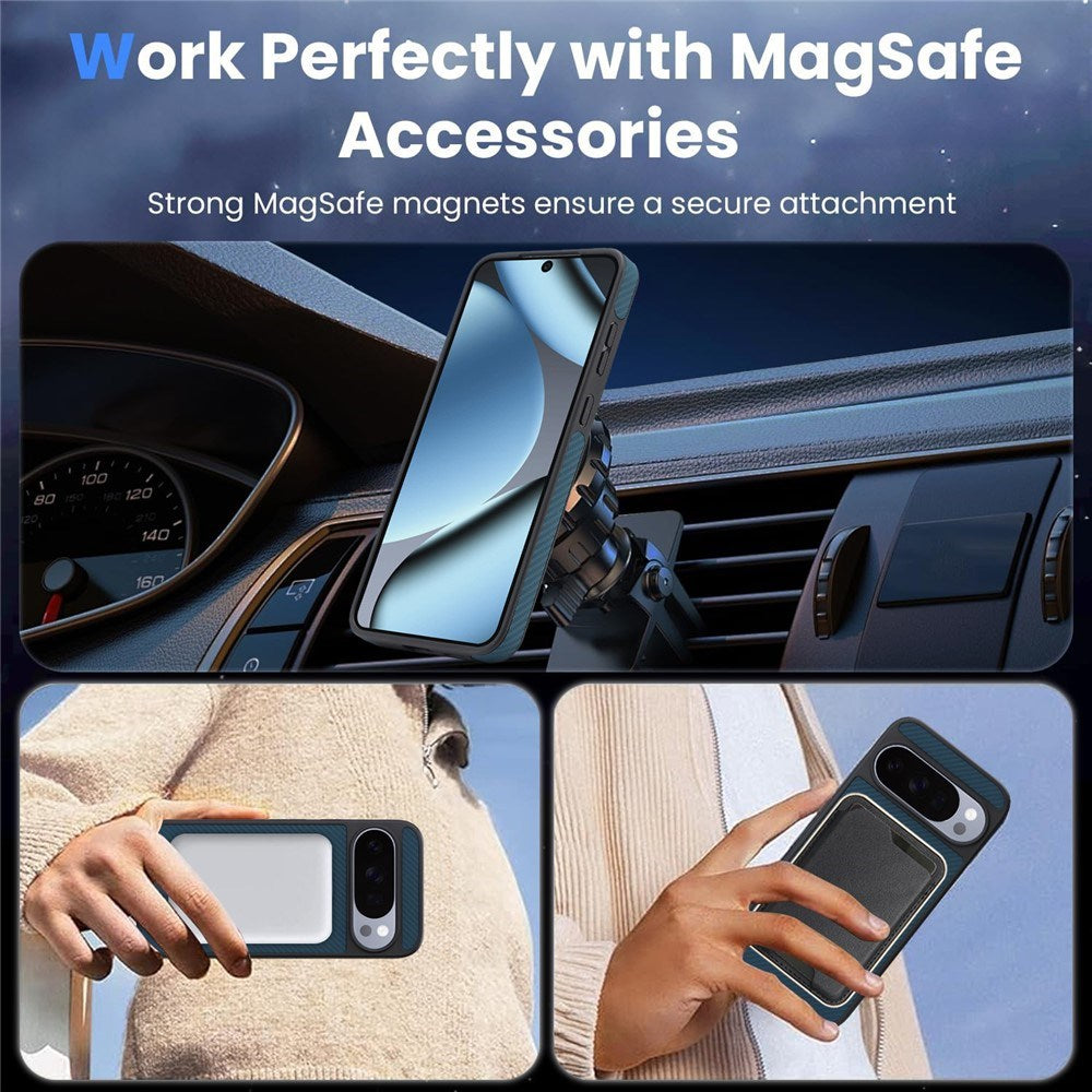 Google Pixel 11 Pro XL EIDERWOOD Bagsidecover m. Karbonstruktur - MagSafe Kompatibel - Blå
