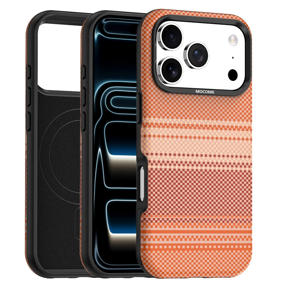 iPhone 18 Pro EIDERWOOD Mobilcover m. Mønstret Kunstlæderbagside - MagSafe Kompatibel - Orange