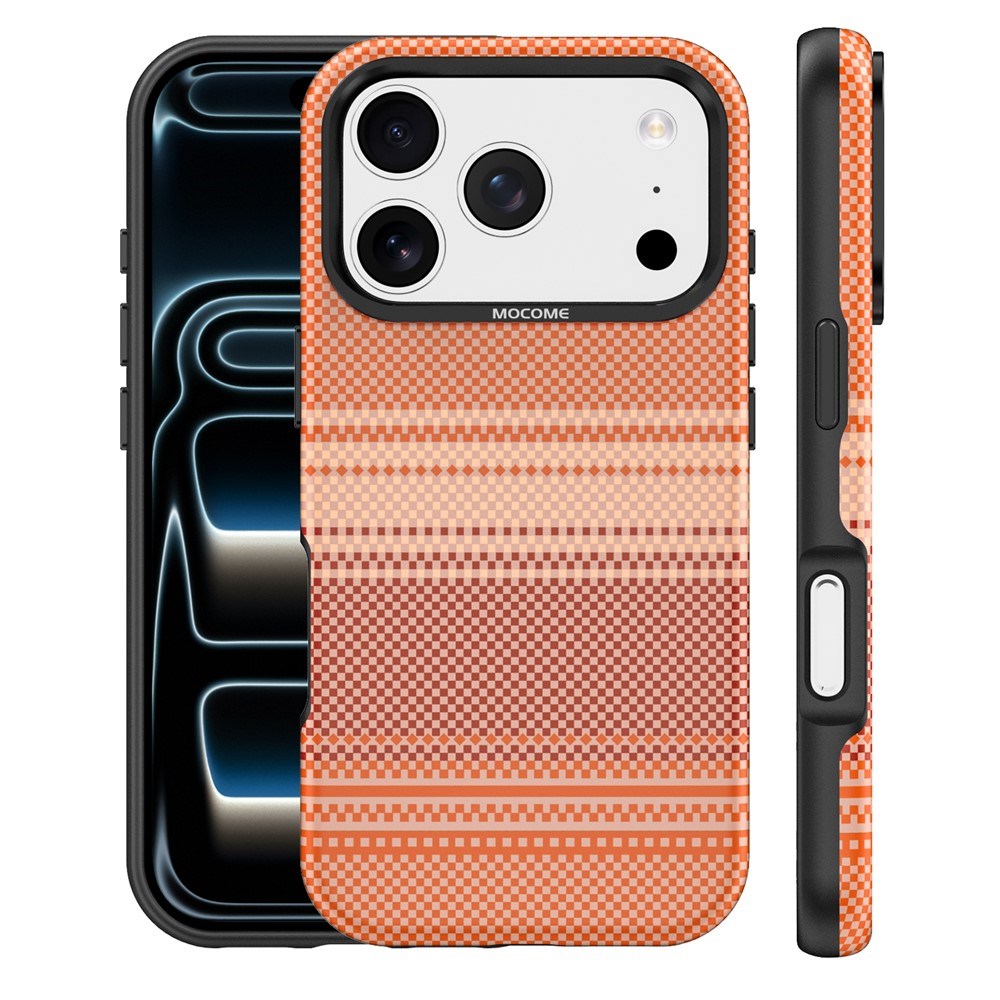 iPhone 18 Pro EIDERWOOD Mobilcover m. Mønstret Kunstlæderbagside - MagSafe Kompatibel - Orange