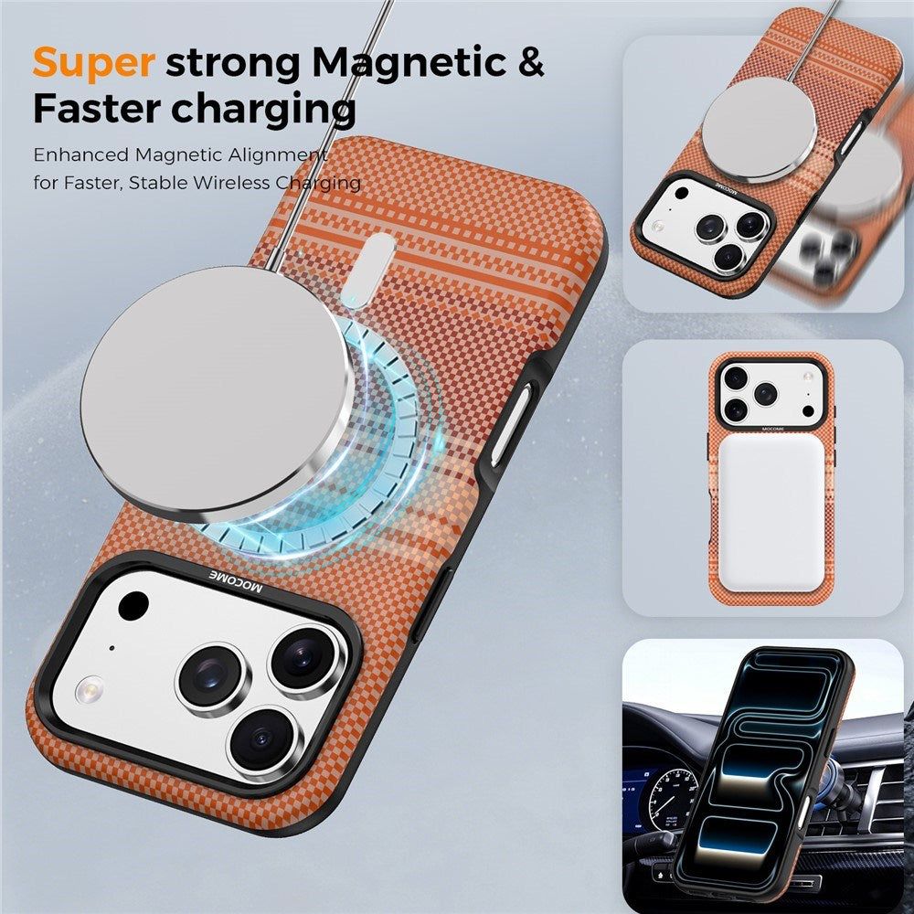 iPhone 18 Pro EIDERWOOD Mobilcover m. Mønstret Kunstlæderbagside - MagSafe Kompatibel - Orange