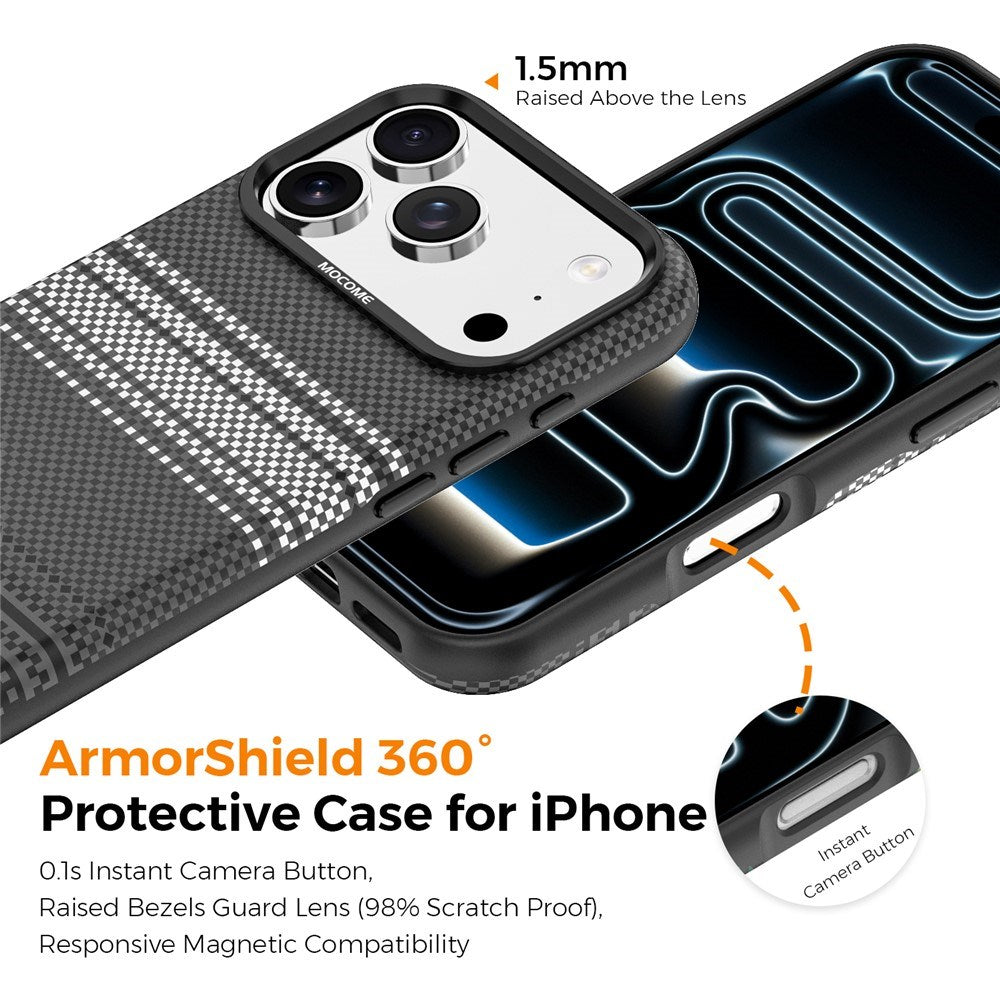 iPhone 18 Pro EIDERWOOD Mobilcover m. Mønstret Kunstlæderbagside - MagSafe Kompatibel - Grå