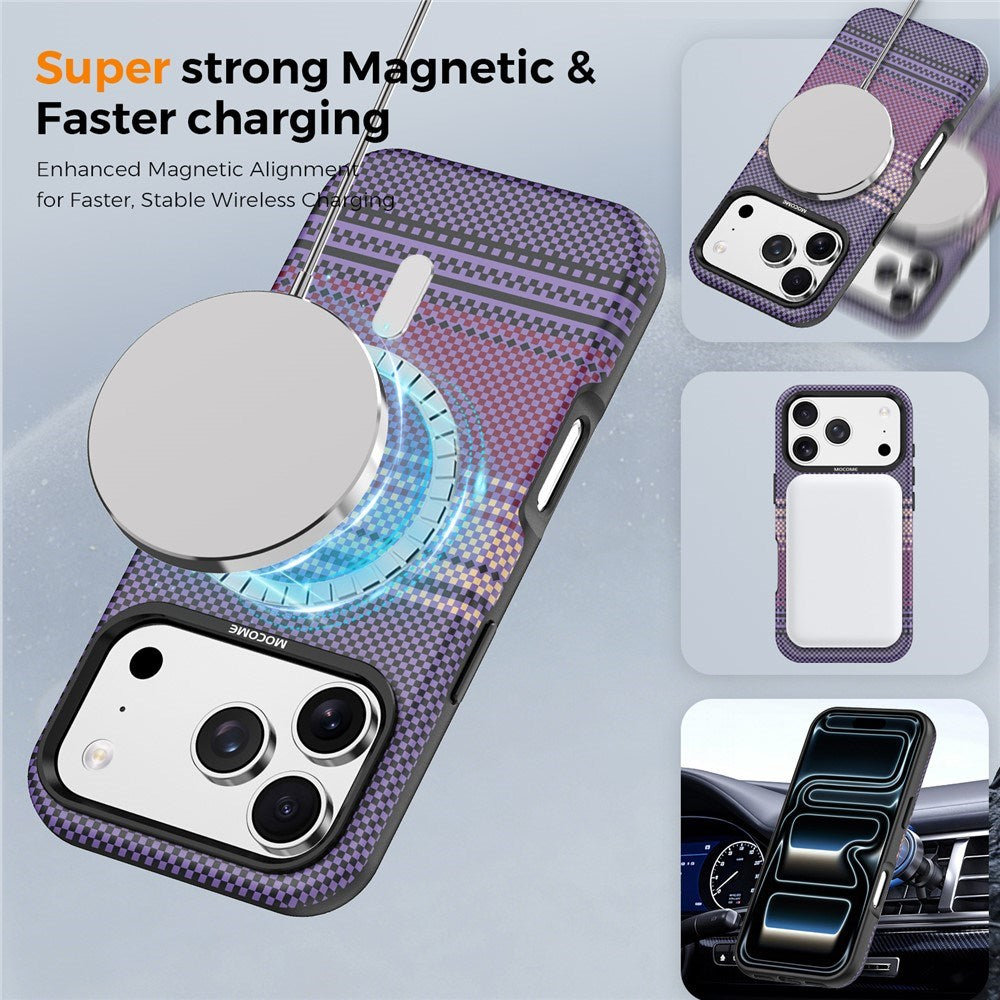 iPhone 18 Pro EIDERWOOD Mobilcover m. Mønstret Kunstlæderbagside - MagSafe Kompatibel - Lilla