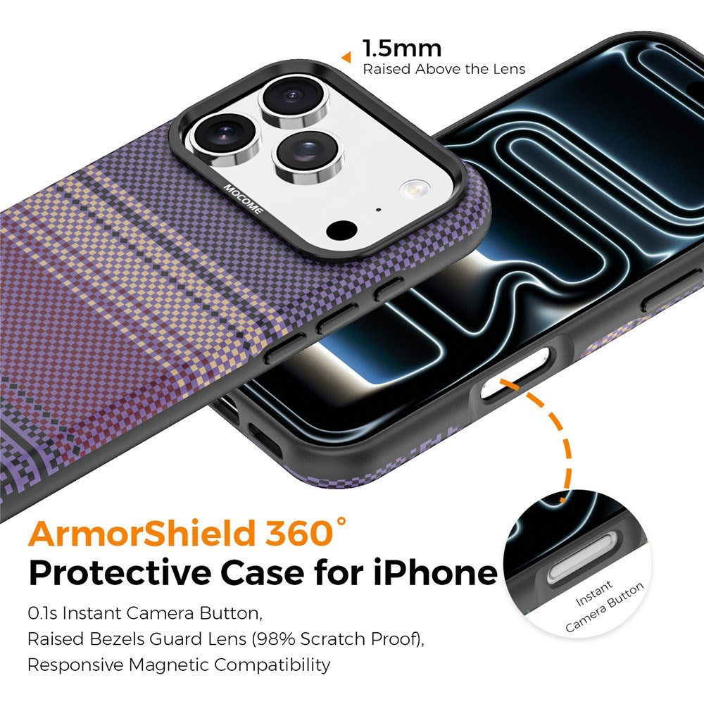 iPhone 18 Pro EIDERWOOD Mobilcover m. Mønstret Kunstlæderbagside - MagSafe Kompatibel - Lilla