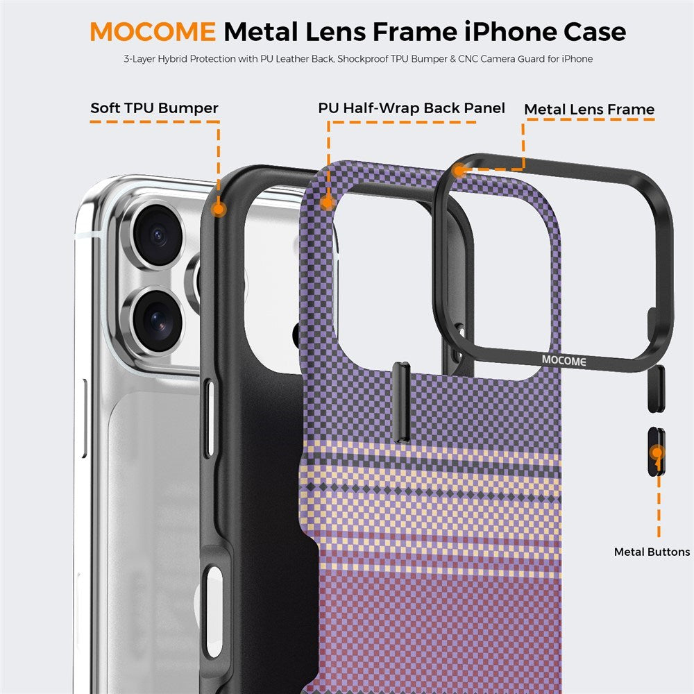 iPhone 18 Pro EIDERWOOD Mobilcover m. Mønstret Kunstlæderbagside - MagSafe Kompatibel - Lilla