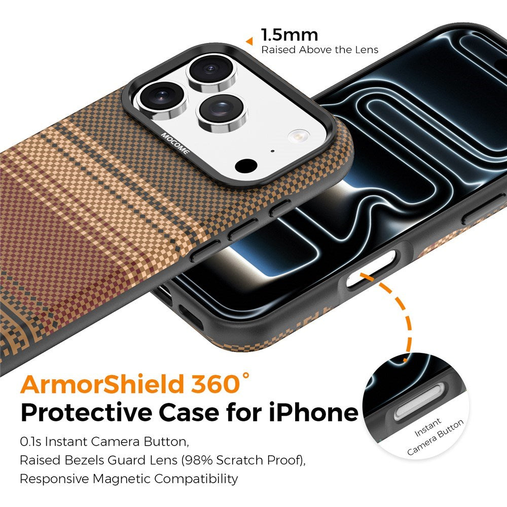 iPhone 18 Pro EIDERWOOD Mobilcover m. Mønstret Kunstlæderbagside - MagSafe Kompatibel - Brun