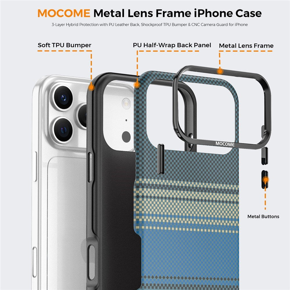 iPhone 18 Pro Max EIDERWOOD Mobilcover m. Mønstret Kunstlæderbagside - MagSafe Kompatibel - Blå