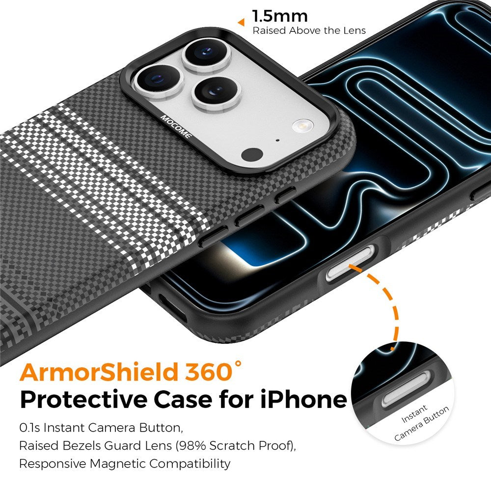 iPhone 18 Pro Max EIDERWOOD Mobilcover m. Mønstret Kunstlæderbagside - MagSafe Kompatibel - Grå
