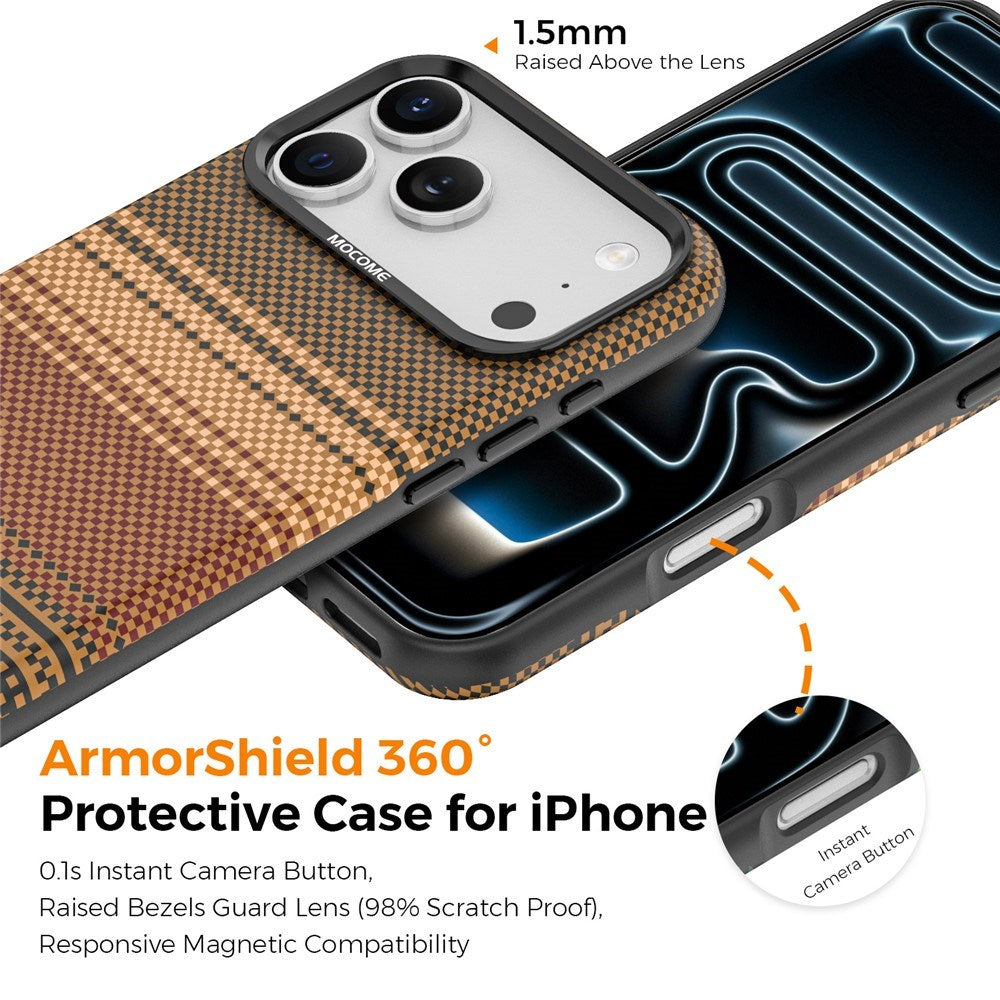 iPhone 18 Pro Max EIDERWOOD Mobilcover m. Mønstret Kunstlæderbagside - MagSafe Kompatibel - Brun