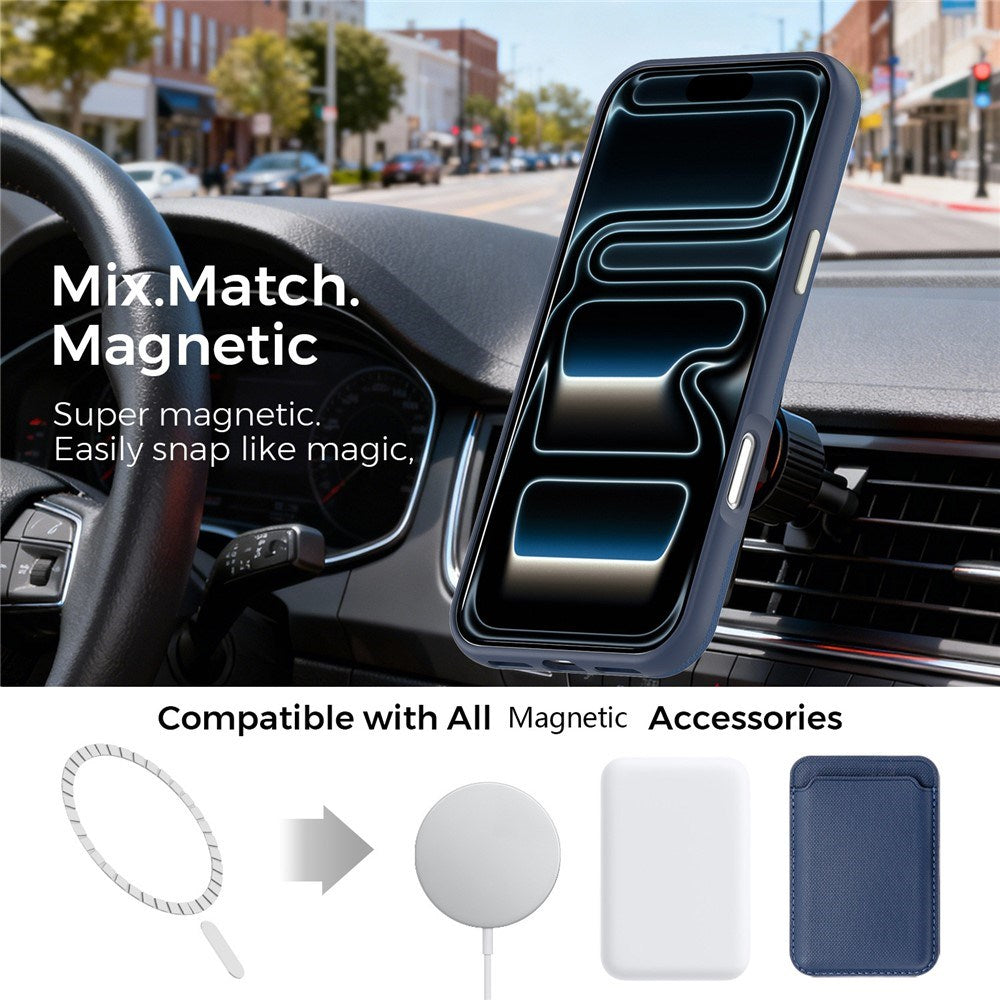 iPhone 18 Pro Max EIDERWOOD Kunstlæder Bagside Cover m. Aftagelig Kortholder - MagSafe Kompatibel - Blå