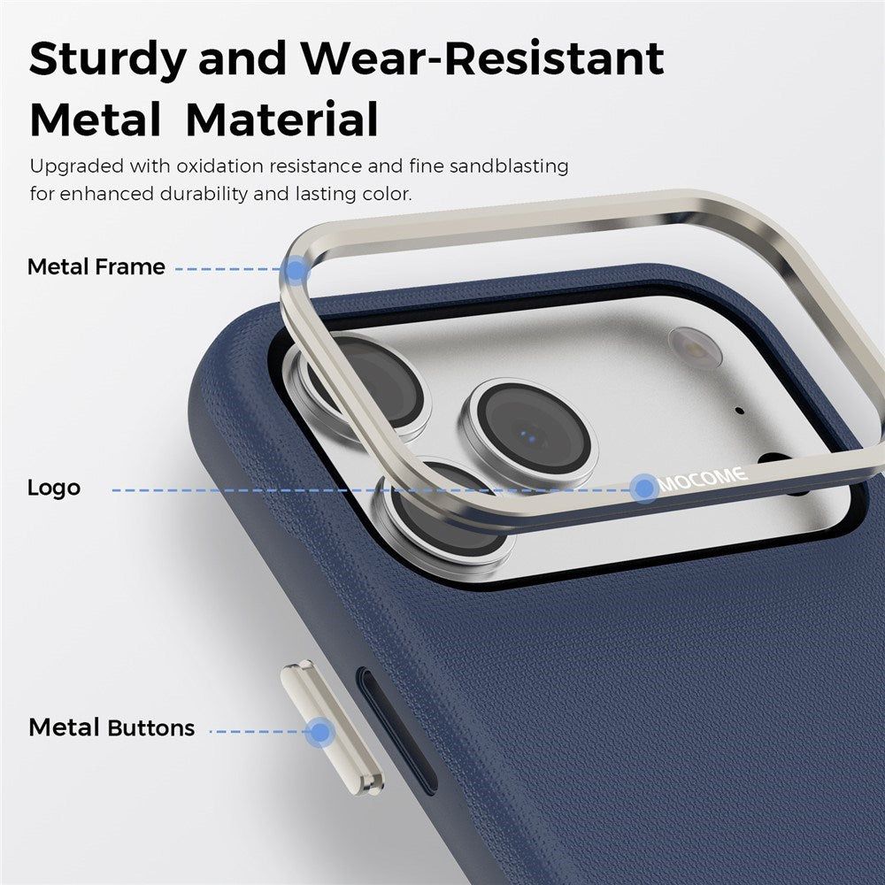 iPhone 18 Pro Max EIDERWOOD Kunstlæder Bagside Cover m. Aftagelig Kortholder - MagSafe Kompatibel - Blå
