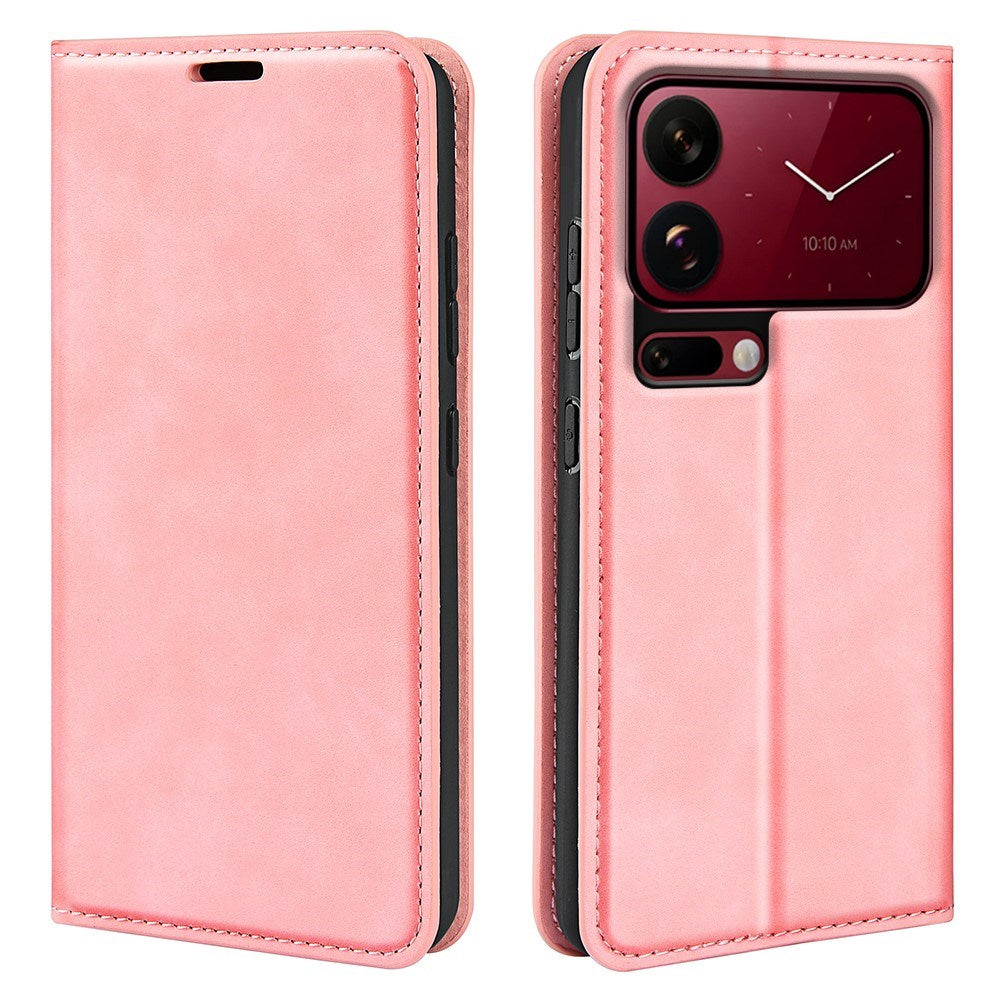 EIDERWOOD Xiaomi 18 Pro Kunstlæder Flip Cover med Ståfunktion og Kortholder - Lyserød