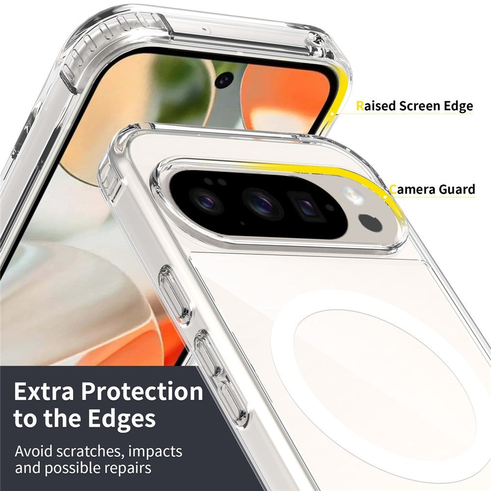 Google Pixel 11 Beskyttelsessæt - 1 x MagSafe Mobilcover - 2 x Skærmbeskyttelsesglas - 2 x Kameralinseglas - Gennemsigtig