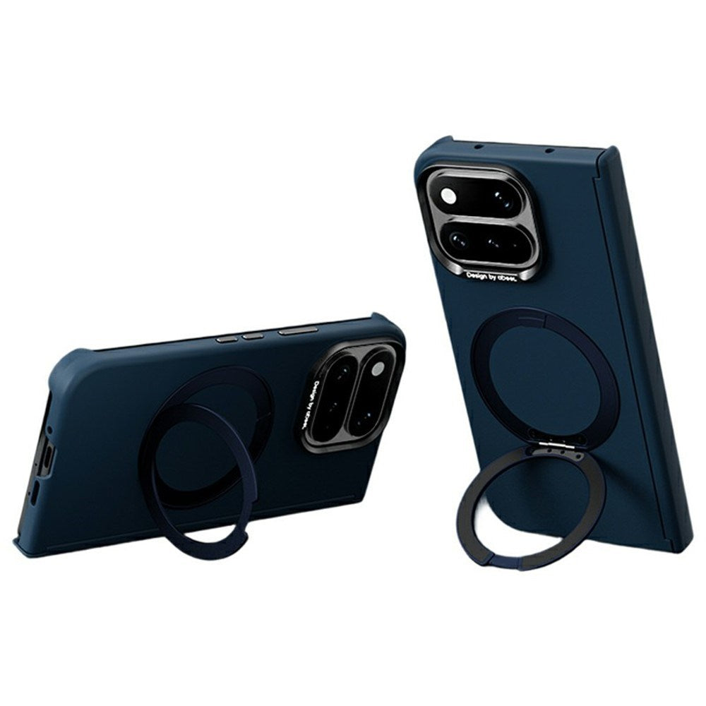 Google Pixel 11 Pro Fold ABEEL Hårdt Soft-Touch Plast Bagside Cover m. Kickstand - MagSafe Kompatibel - Mørkeblå