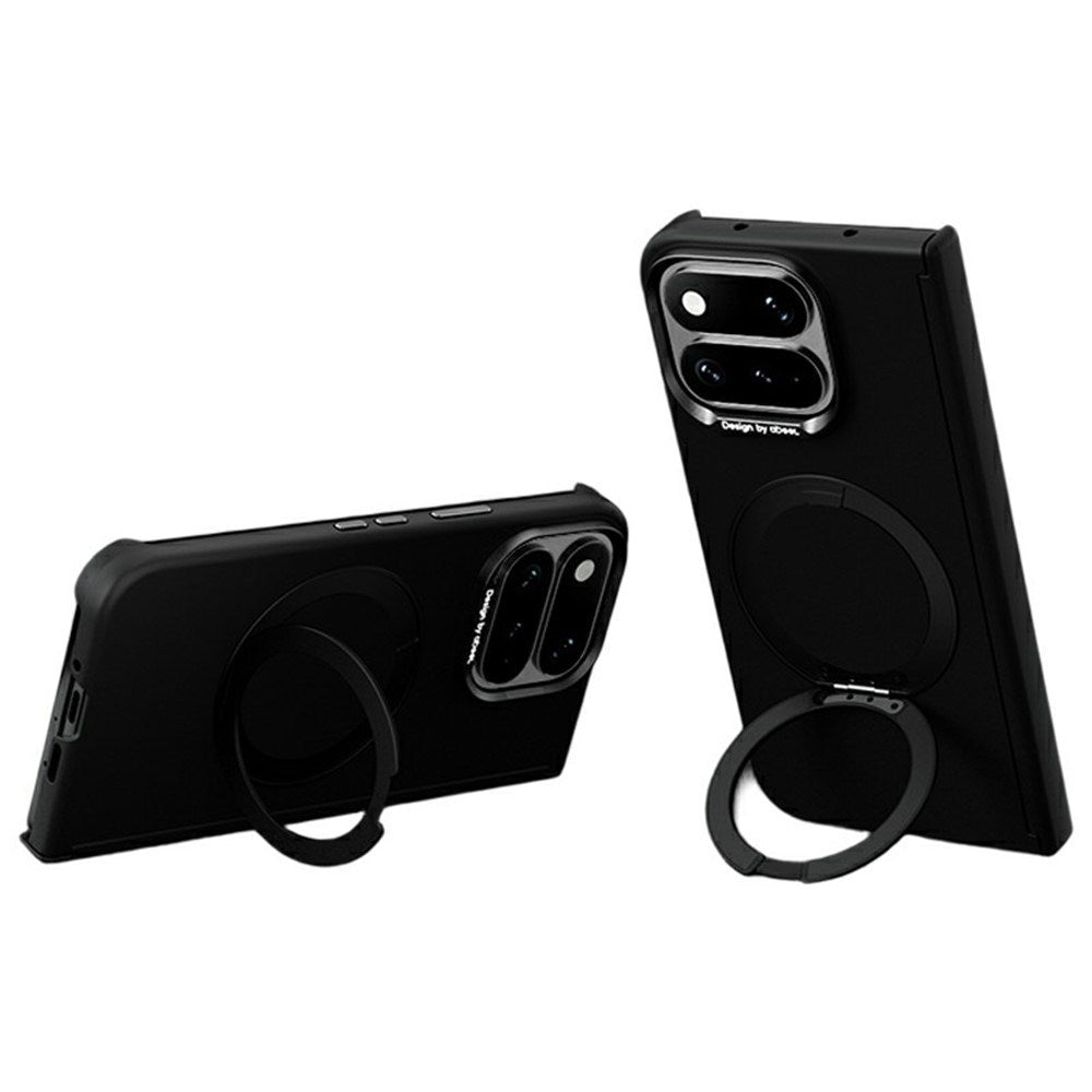 Google Pixel 11 Pro Fold ABEEL Hårdt Soft-Touch Plast Bagside Cover m. Kickstand - MagSafe Kompatibel - Sort