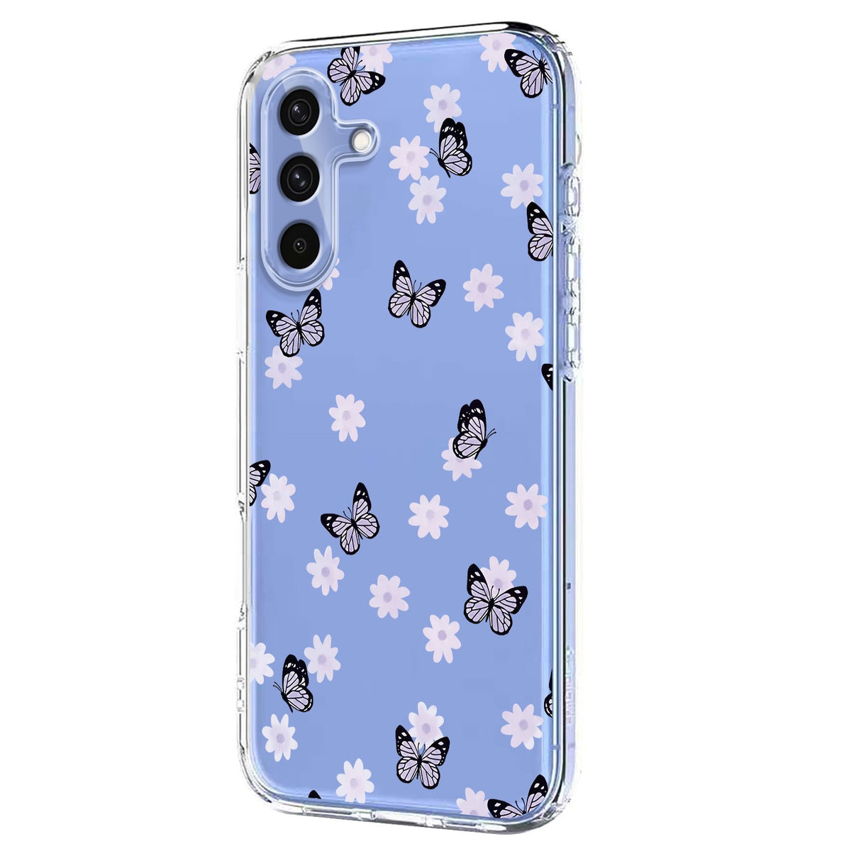 EIDERWOOD Samsung Galaxy S26 FE Fleksibel Plastik Mobil Cover m. Blomstermotiv - Gennemsigtig / Sommerfugle