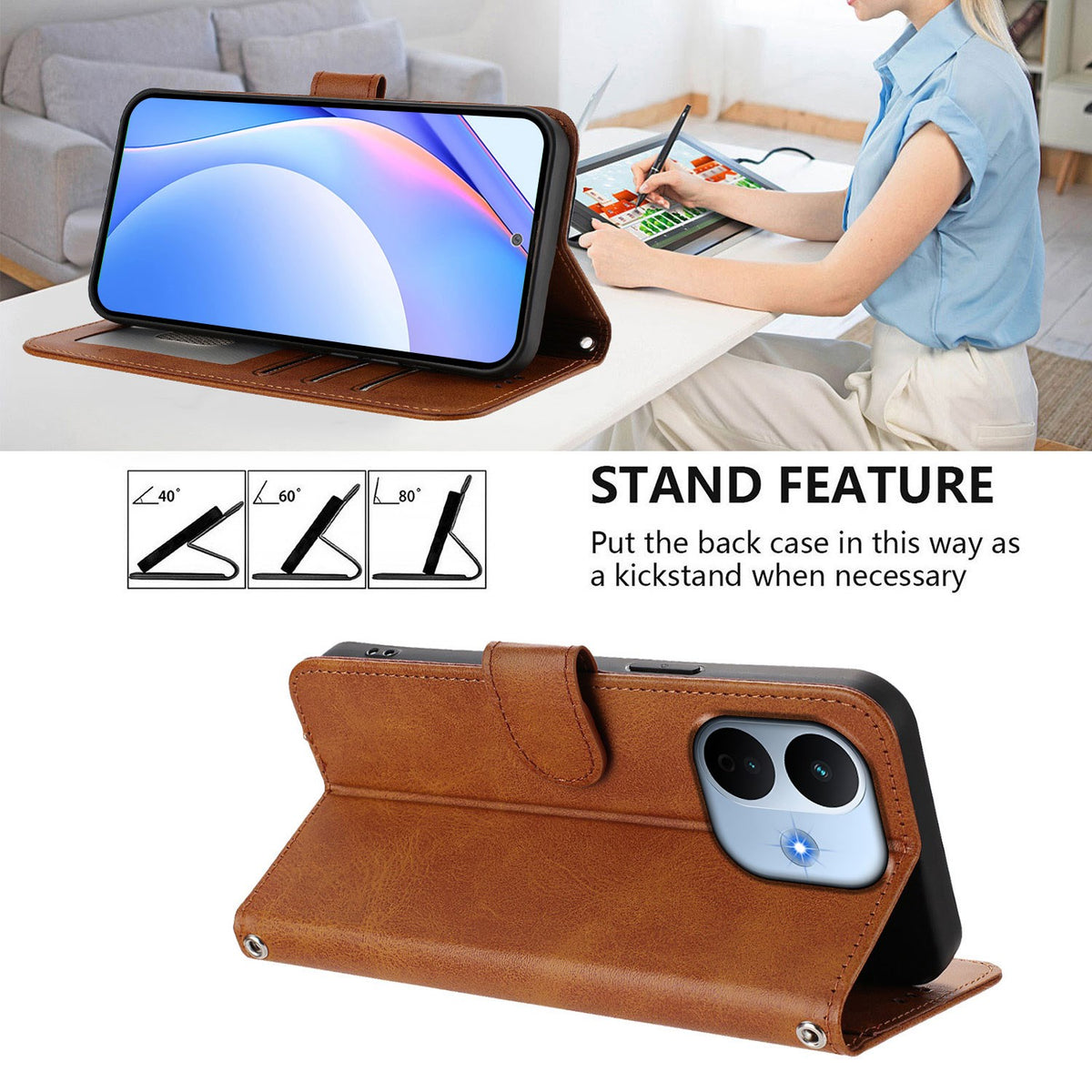 Xiaomi Redmi Note 17 Pro Max (5G) EIDERWOOD Kunstlæder Flip Cover - Brun