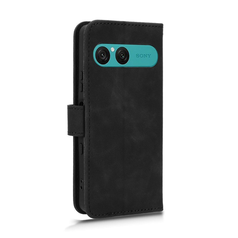 EIDERWOOD Sony Xperia 10 VIII Kuntslæder Flip Cover med Ståfunktion og Pung - Sort