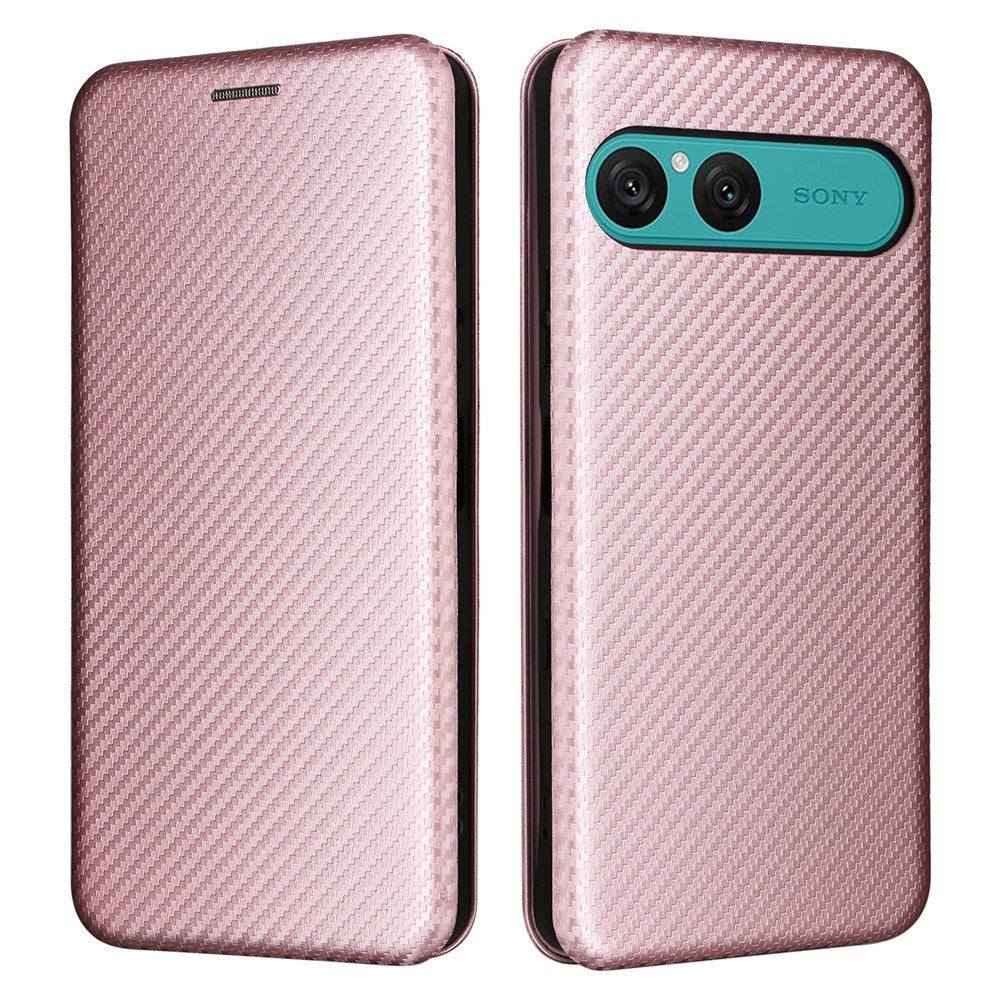 EIDERWOOD Sony Xperia 10 VIII Kunstlæder Cover med Strop til Ståfunktion - Lyserød