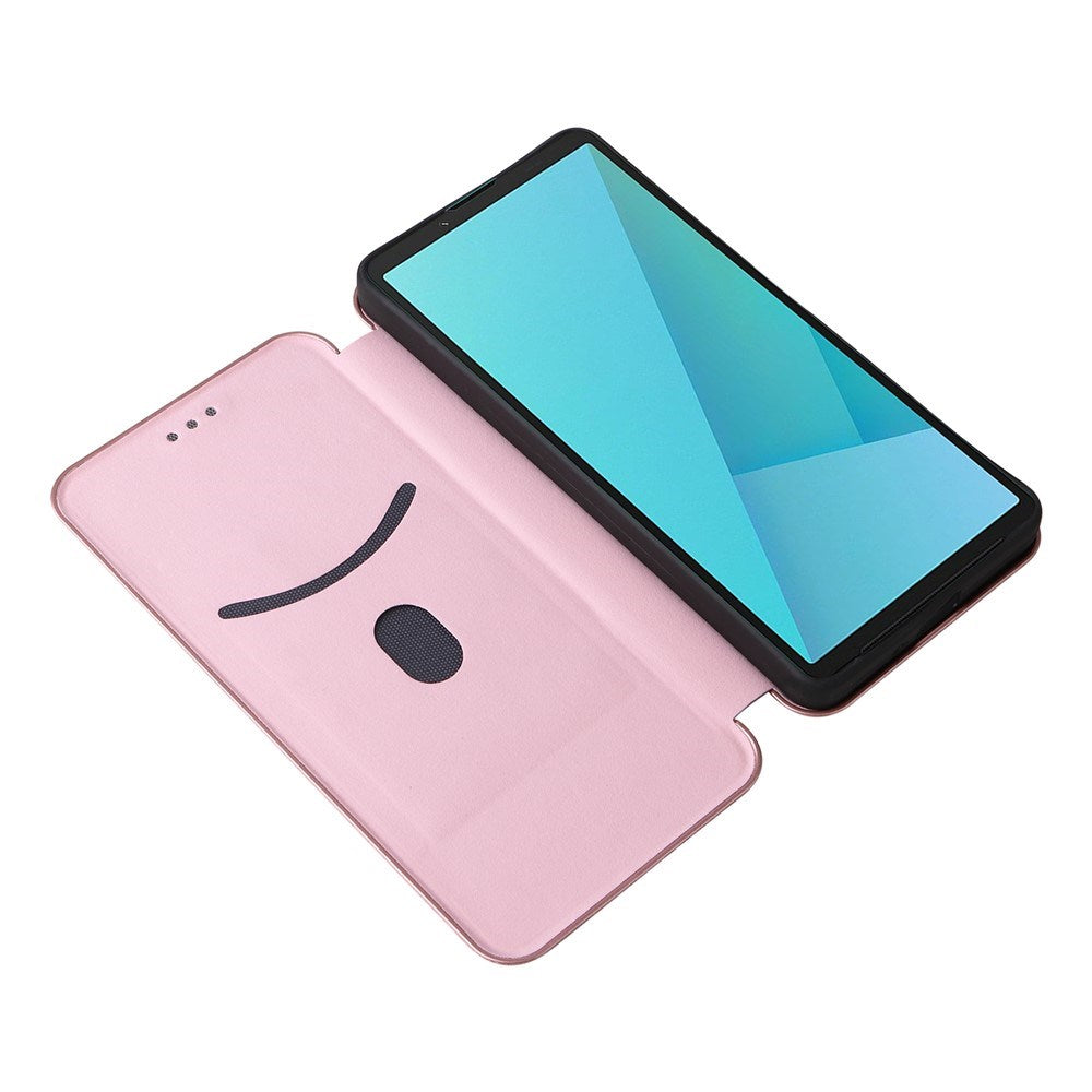 EIDERWOOD Sony Xperia 10 VIII Kunstlæder Cover med Strop til Ståfunktion - Lyserød