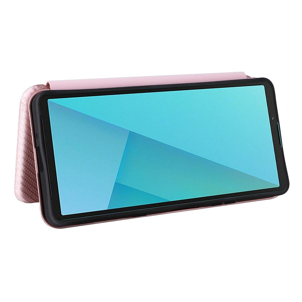 EIDERWOOD Sony Xperia 10 VIII Kunstlæder Cover med Strop til Ståfunktion - Lyserød