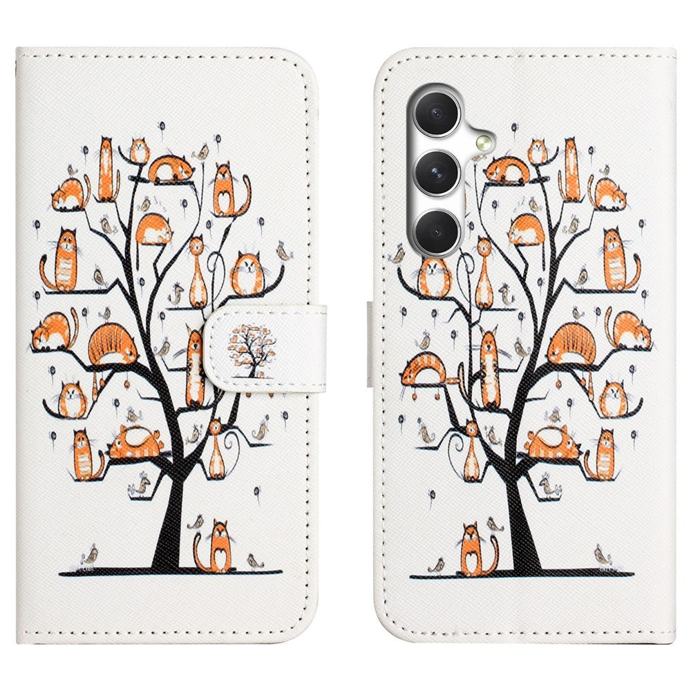 EIDERWOOD Samsung Galaxy S26 FE Flip Cover m. Ståfunktion og Strop - Katte i Træ