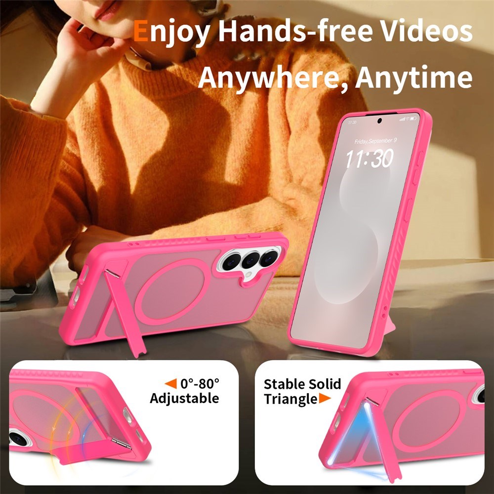EIDERWOOD Samsung Galaxy S26 FE / S25 Hybrid Plastik Cover m. Kickstand - MagSafe Kompatibel - Pink