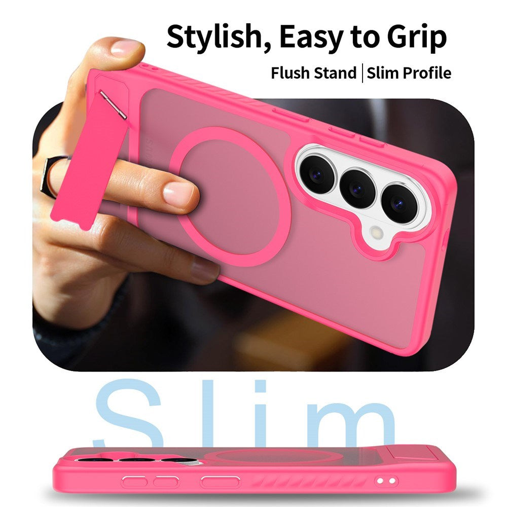 EIDERWOOD Samsung Galaxy S26 FE / S25 Hybrid Plastik Cover m. Kickstand - MagSafe Kompatibel - Pink