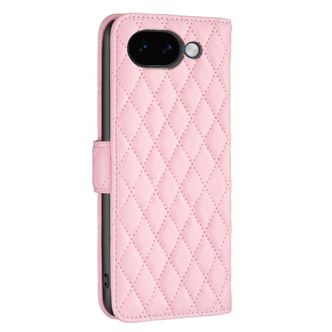 Google Pixel 11a EIDERWOOD Tekstureret Kunstlæder Flip Cover - Lyserød