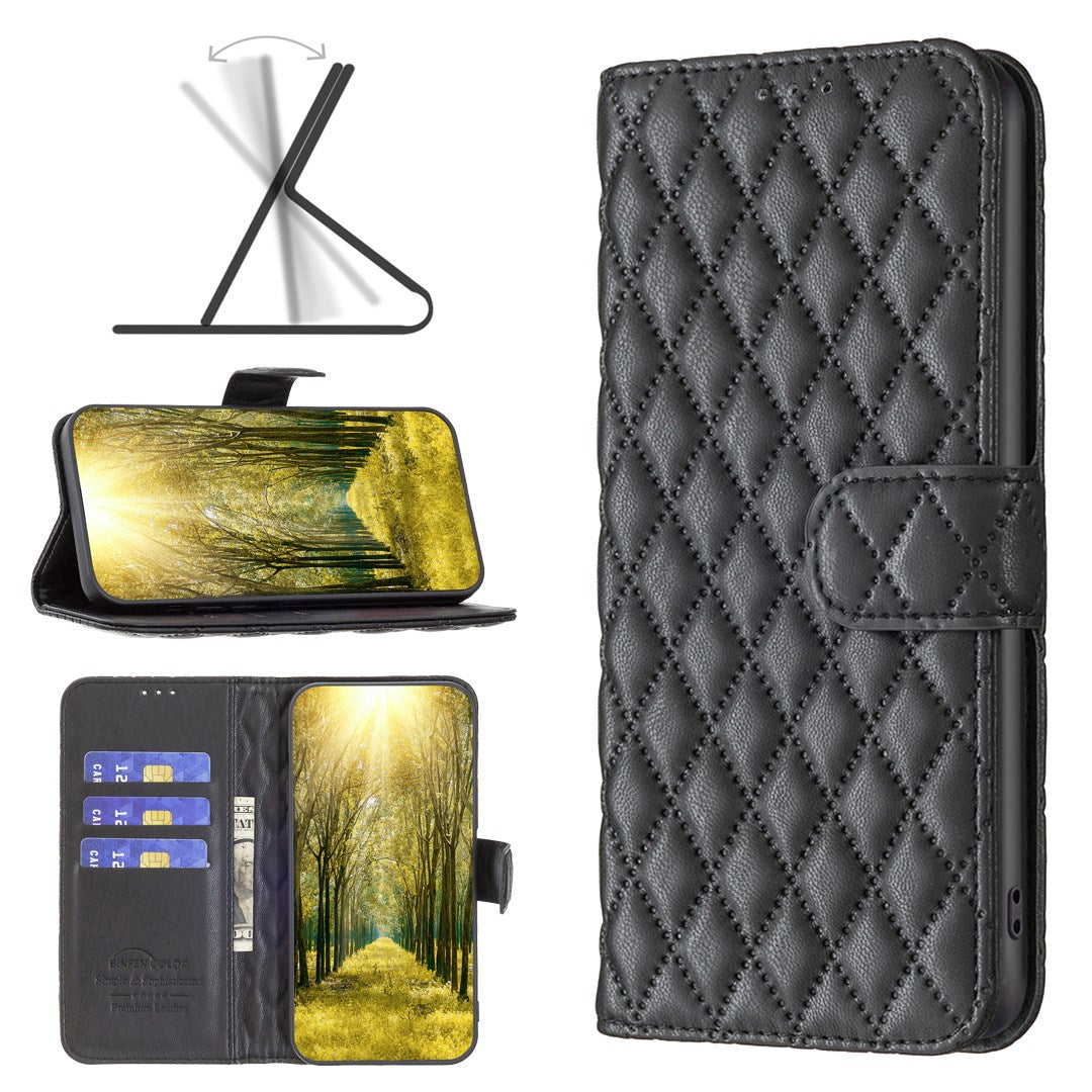 Google Pixel 11a EIDERWOOD Tekstureret Kunstlæder Flip Cover - Sort