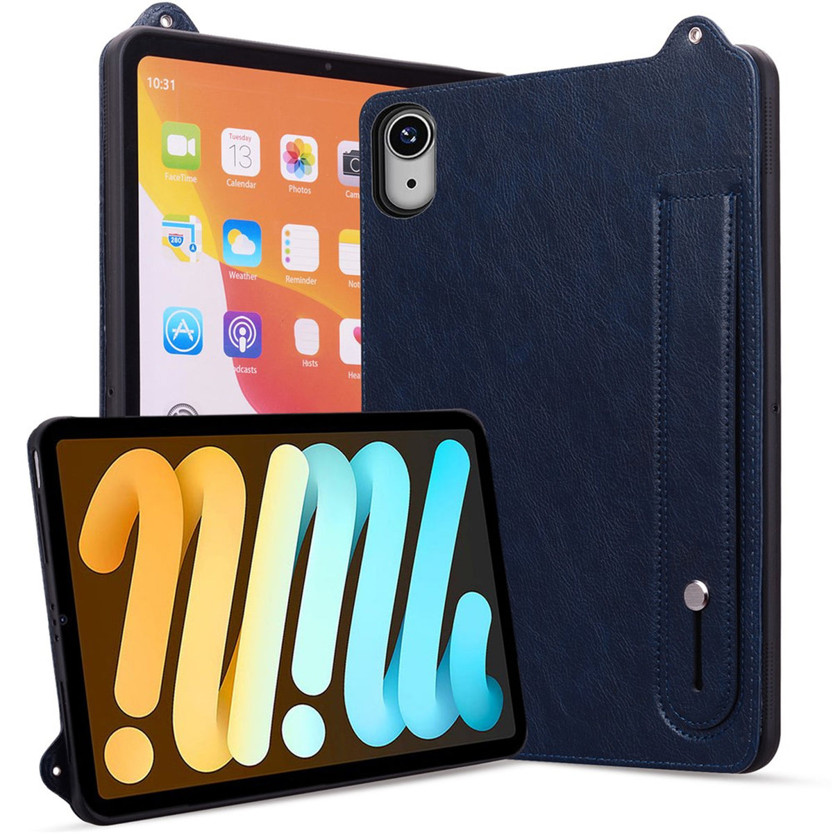 iPad Mini (2026) 8. Gen. EIDERWOOD Kunstlæder Bagside Cover m. Strop - Blå