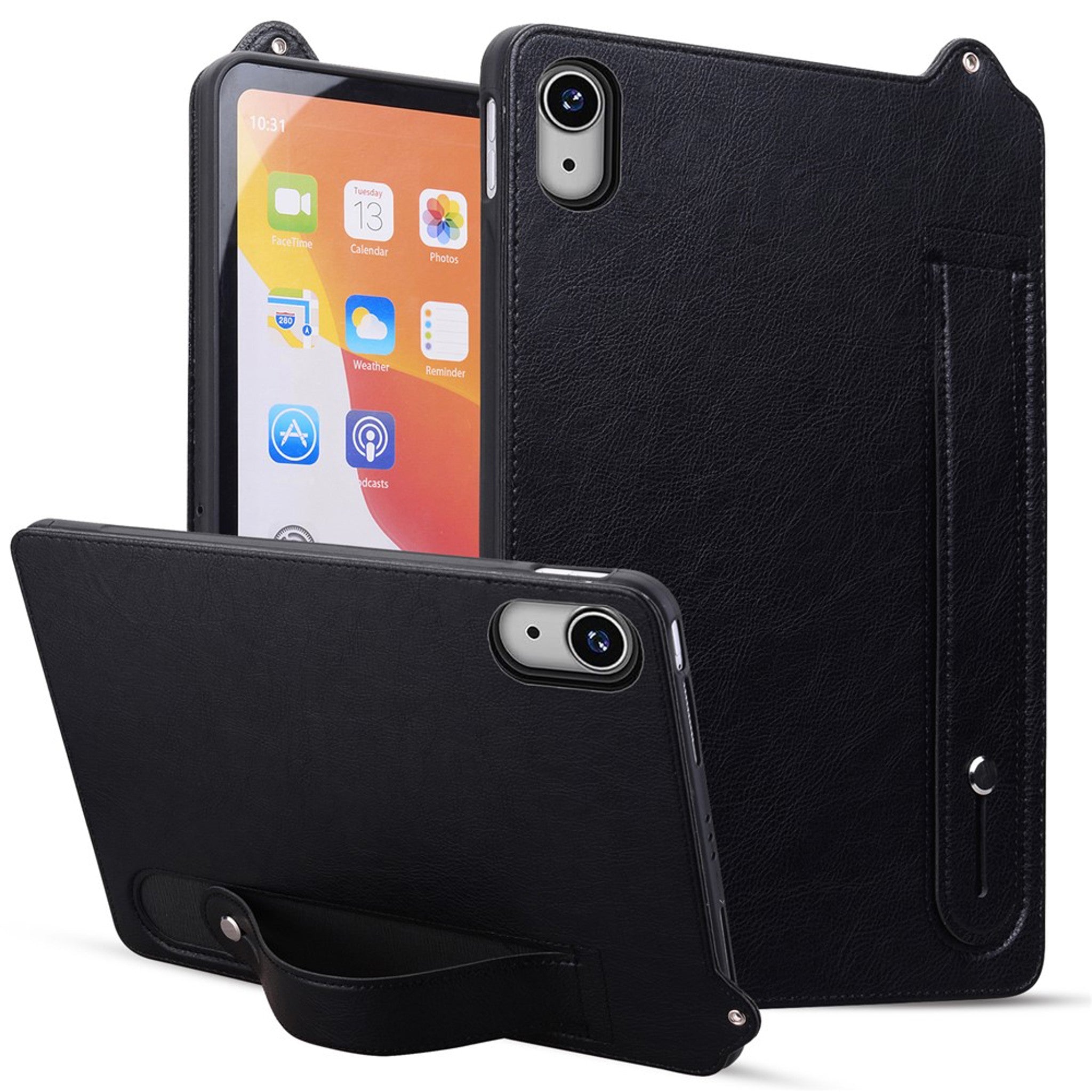 iPad Mini (2026) 8. Gen. EIDERWOOD Kunstlæder Bagside Cover m. Strop - Sort
