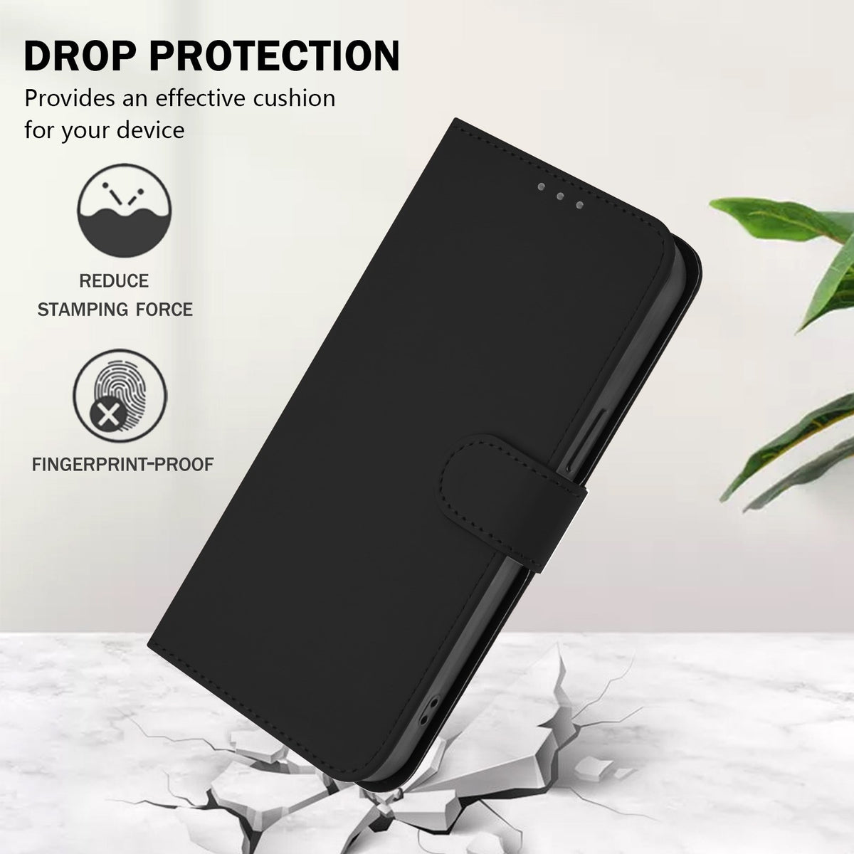 EIDERWOOD Xiaomi Redmi 17C (5G) Kunstlæder Flip Mobil Cover m. Strop - Sort