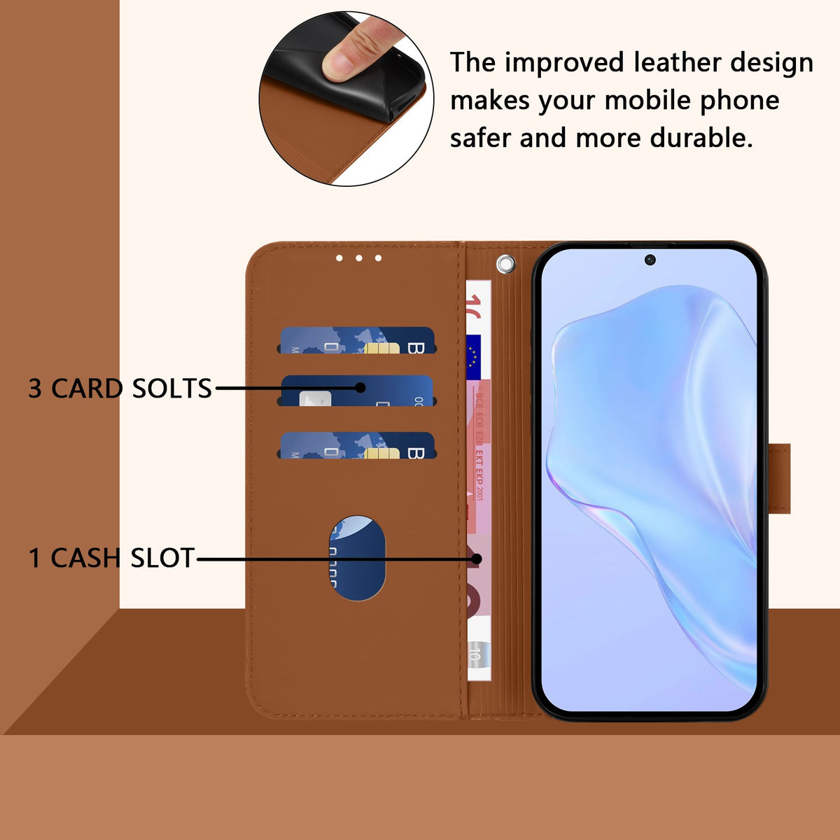 EIDERWOOD Xiaomi Redmi 17C (5G) Kunstlæder Flip Mobil Cover m. Strop - Brun