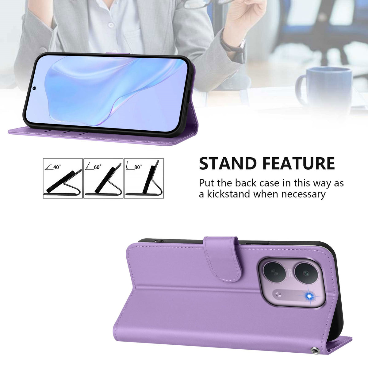 EIDERWOOD Xiaomi Redmi 17C (5G) Kunstlæder Flip Mobil Cover m. Strop - Lilla