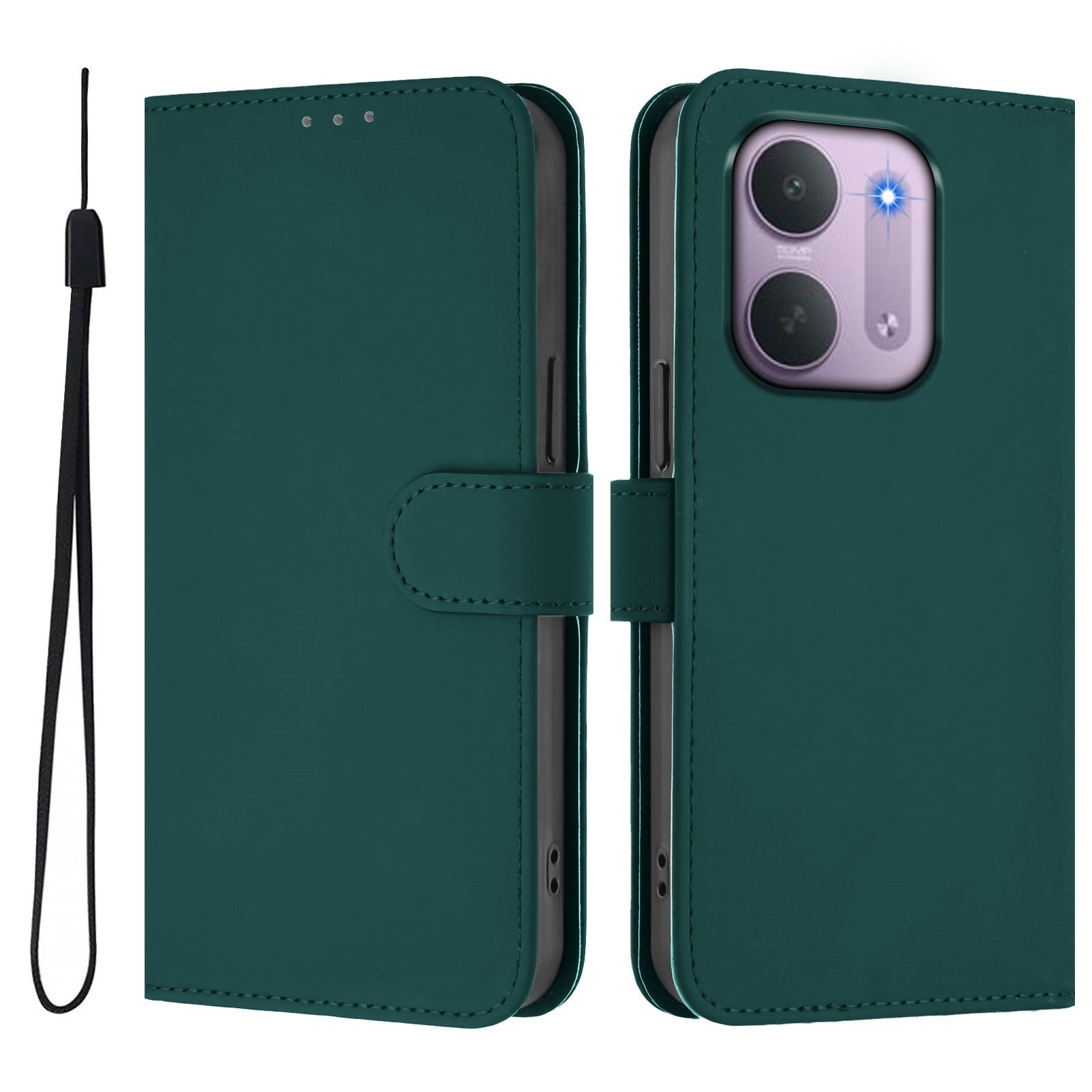 EIDERWOOD Xiaomi Redmi 17C (5G) Kunstlæder Flip Mobil Cover m. Strop - Grøn