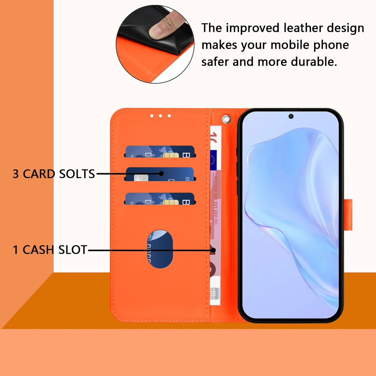 EIDERWOOD Xiaomi Redmi 17C (5G) Kunstlæder Flip Mobil Cover m. Strop - Orange