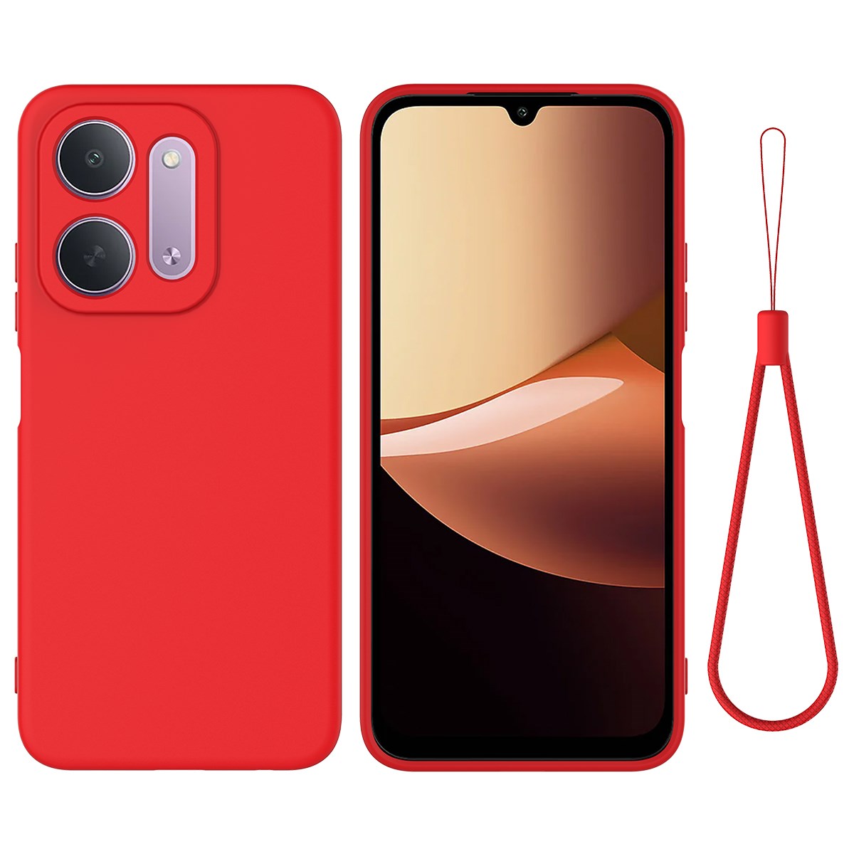 EIDERWOOD Xiaomi Redmi 17C (5G) Silikone Mobil Cover m. Strop - Rød