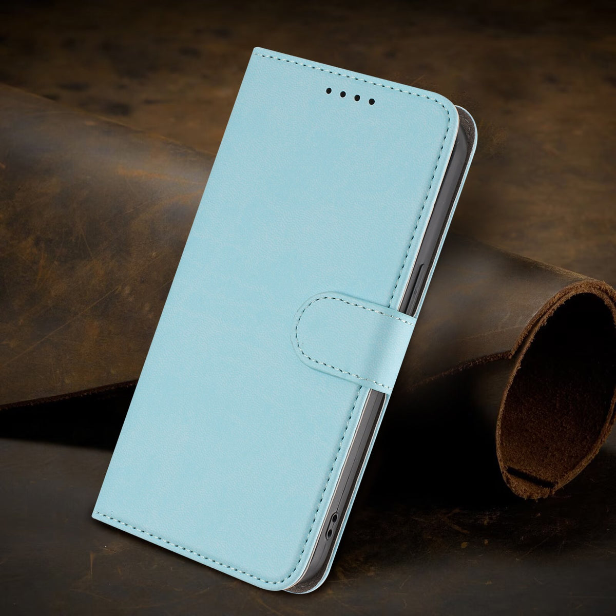 EIDERWOOD Xiaomi Redmi 17 (5G) / (4G) Kunstlæder Flip Mobil Cover med Kortholder og Ståfunktion - Lyseblå