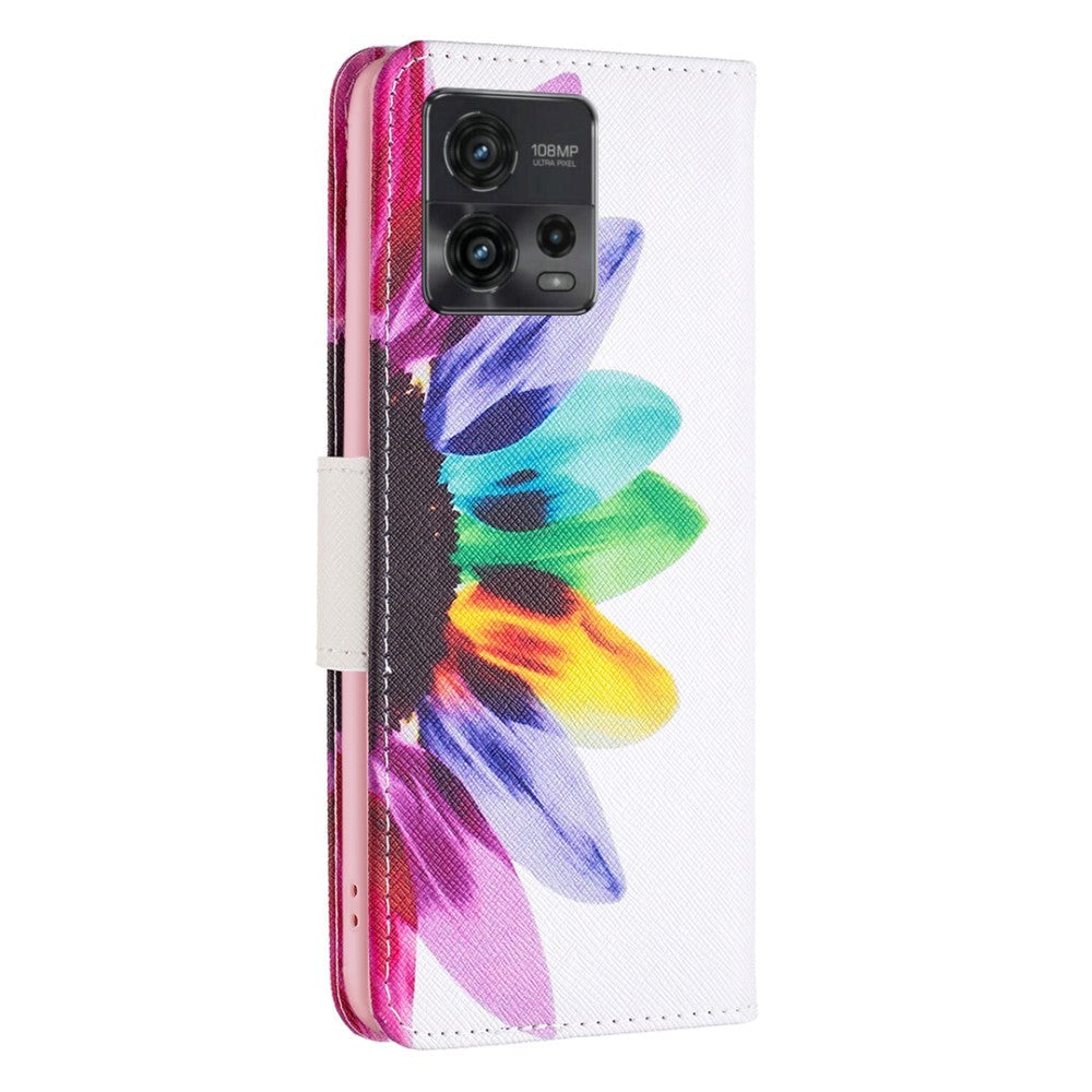 Motorola Moto G72 Leather Flip Cover m. Lommebok - Solsikke