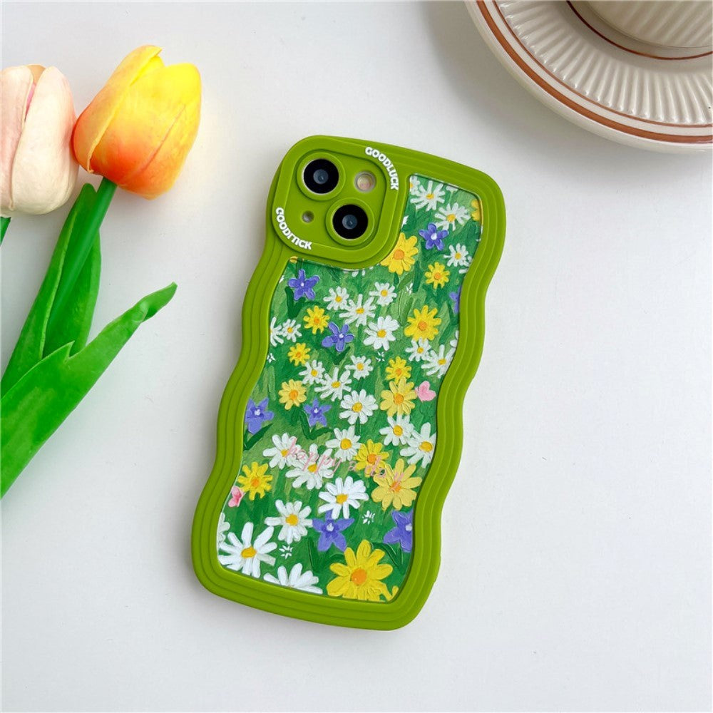 iPhone 14 Fleksibelt Plast Bagside Cover - Blomsterrigt
