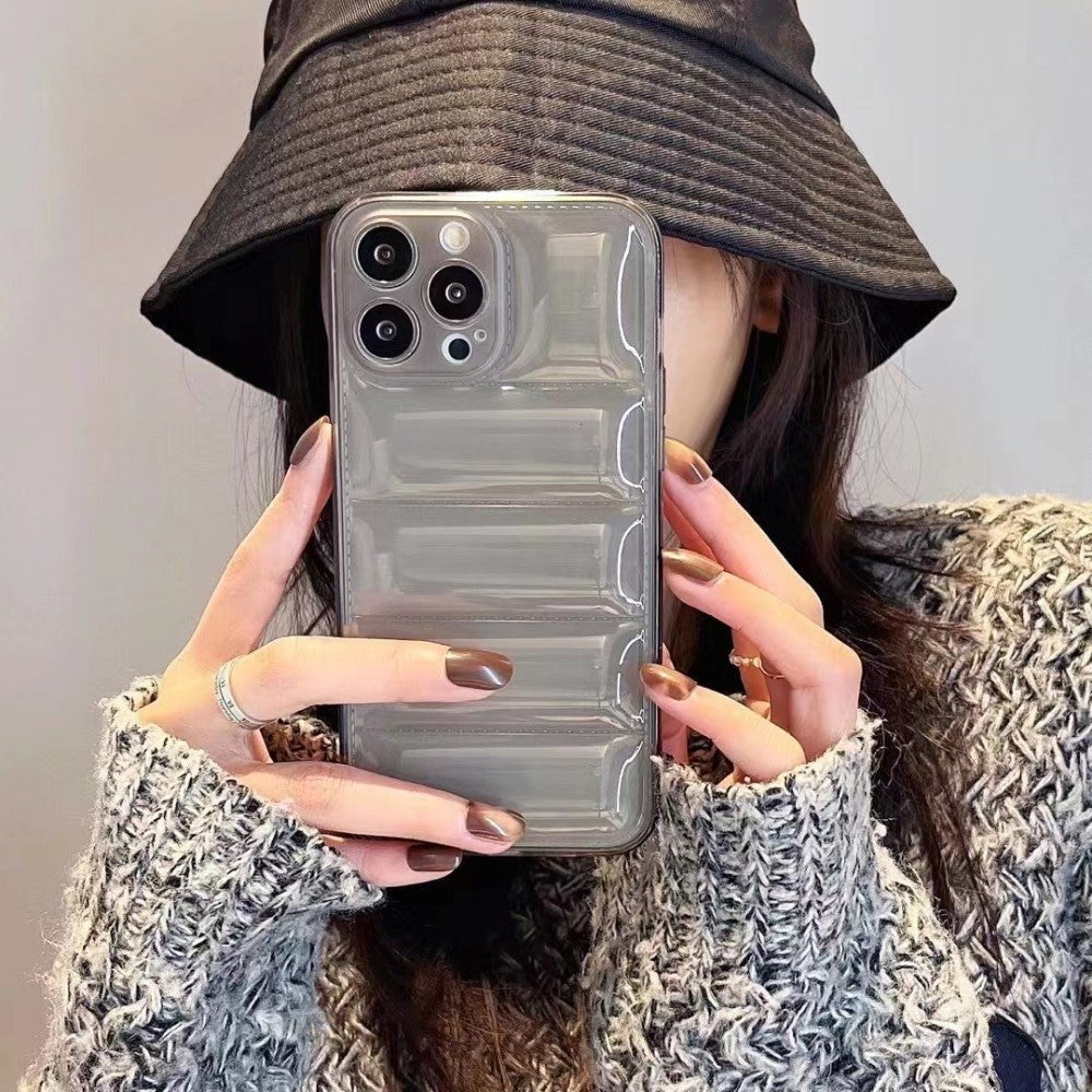 iPhone 14 Pro 3D fleksibelt plastdeksel - svart / gjennomsiktig